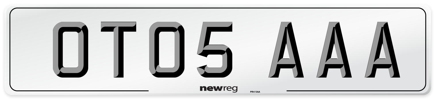OT05 AAA Number Plate from New Reg